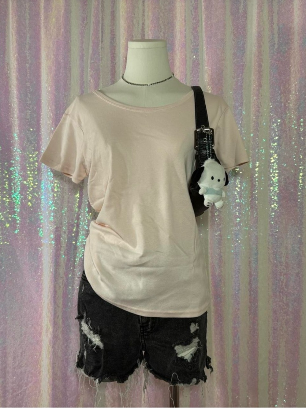 Baby Pink Y2K Basic Tee Shirt (10) ★彡